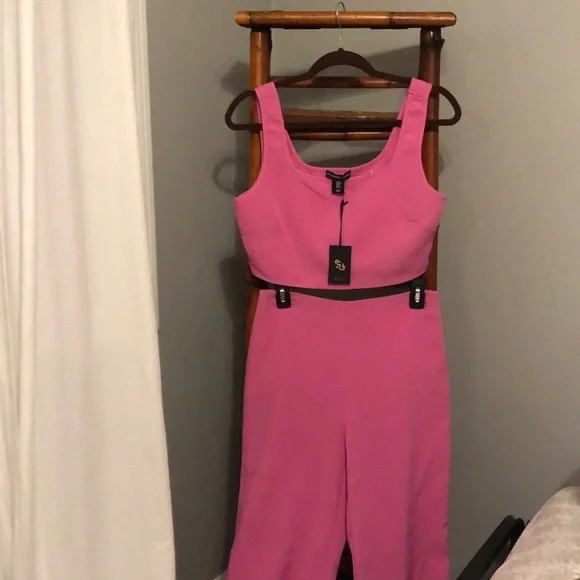 Pink wide leg pant and cropped tank set Size Med - Picture 1 of 9